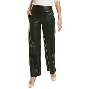 Commando Black Faux Leather Wide Leg High Waist Pull On Pants Size Large NWT